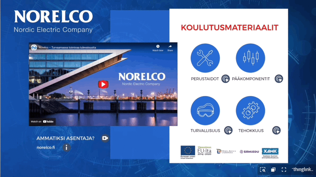 The Norelco learning environment start page