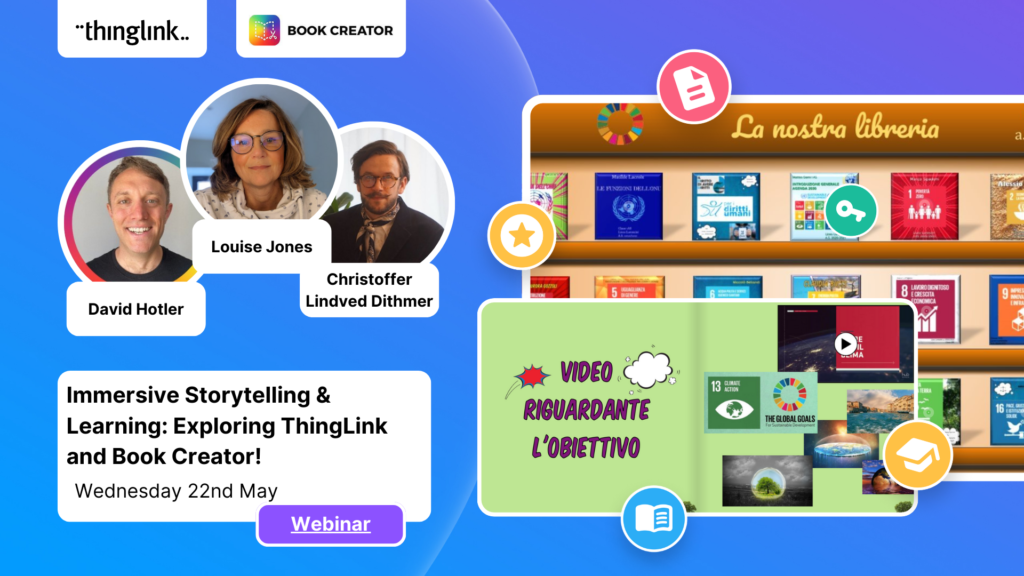Featured picture of post "New Webinar: Immersive Storytelling & Learning: Exploring ThingLink and Book Creator!"