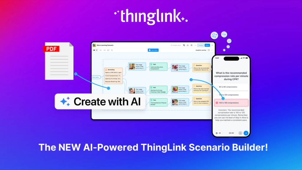 Featured picture of post "Discover the Ease of Creating Immersive Experiences with the NEW AI-Powered ThingLink Scenario Builder!"