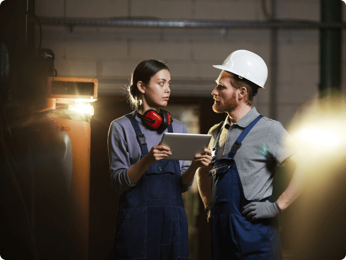 Workers at factory