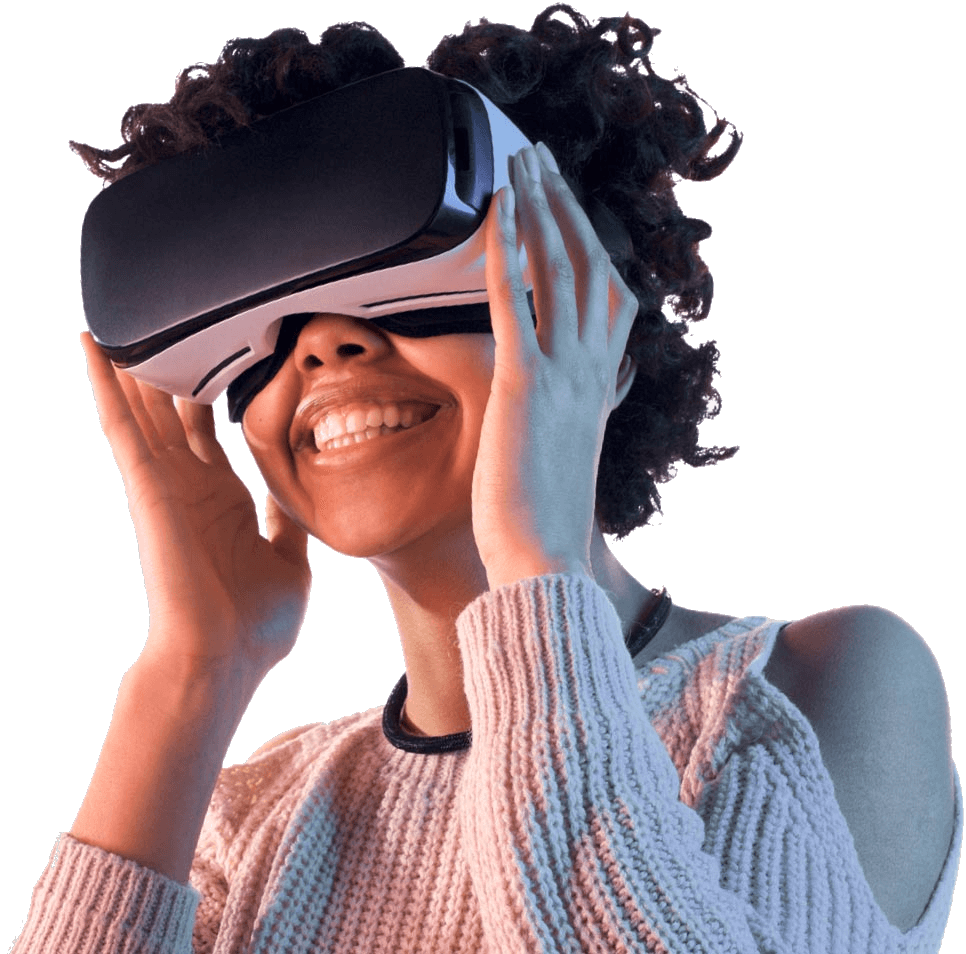 Woman in VR headset
