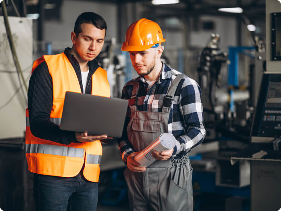 Workers on a factory